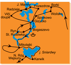 Mapa - 1451/MAZURSKÁ JEZERA NA KOLE A NA LODI