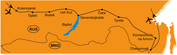 Mapa - 0961/BAJKALSKO-AMURSKÁ MAGISTRÁLA