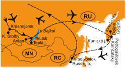 Mapa - 0952/RUSKO – VELKÁ SIBIŘSKÁ CESTA – VLADIVOSTOK, KAMČATKA, BAJKAL A JENISEJ